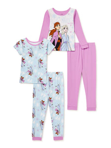 Disney Unisex Toddler Character Pajama Set, 4-Piece Set
