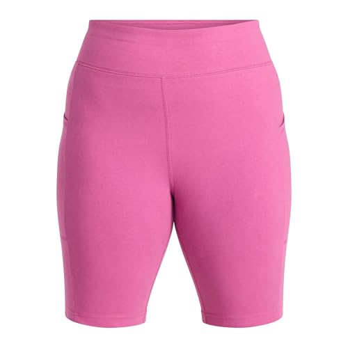 Terra & Sky Women's Plus Size Bike Shorts with Pocket, Meadow Mauve, 0X-5X