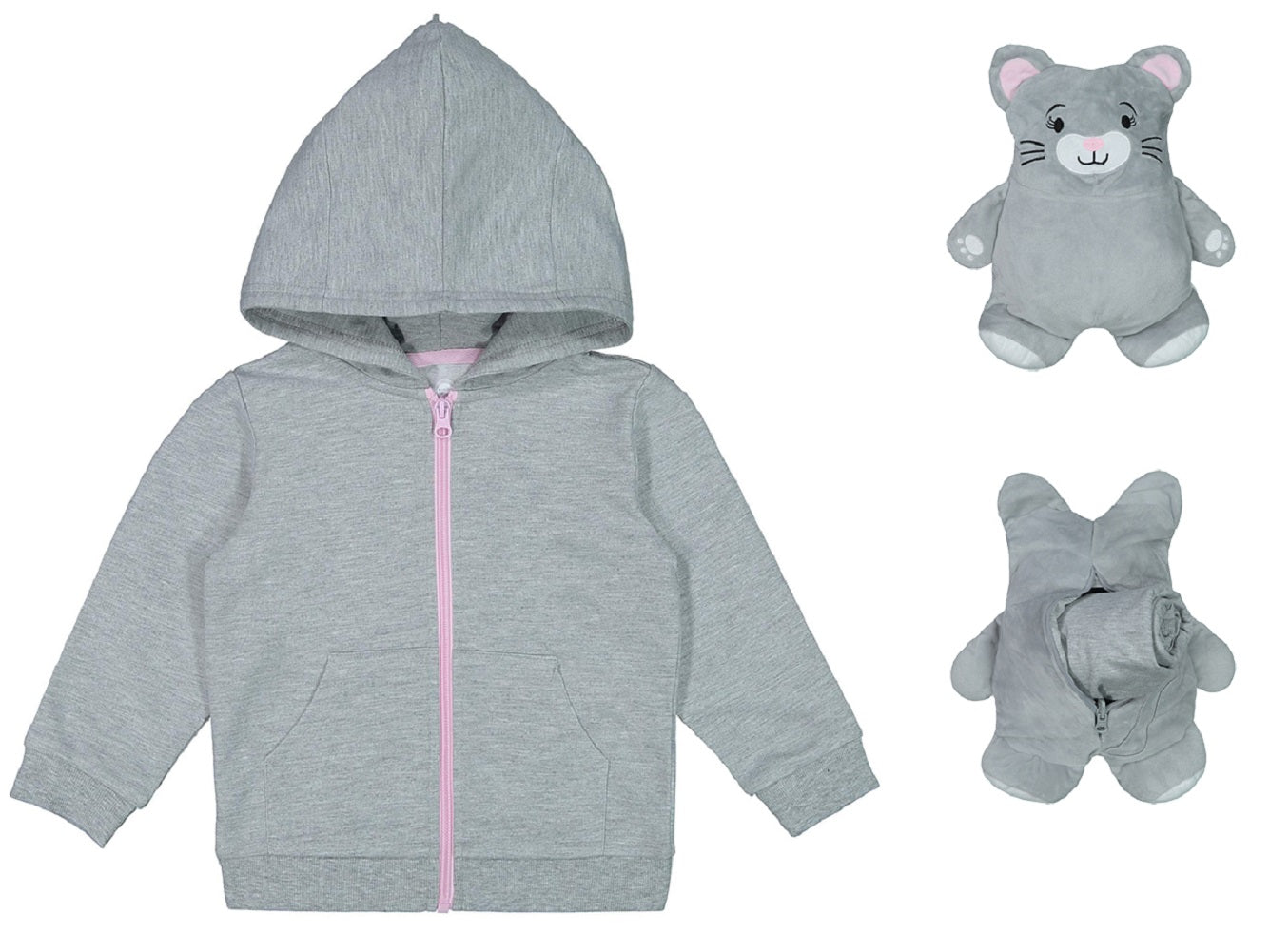 Wonder Nation Unisex Hoodie + Animal backpack - Owl, Shark, Mouse, Dogs, Unicorn