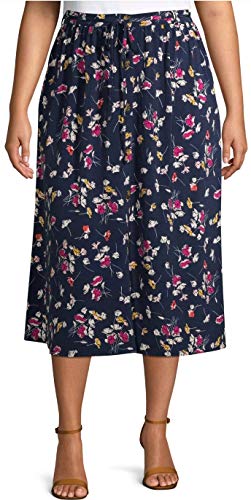 Blue Cove Floral Plus Size Button Front Maxi Skirt New