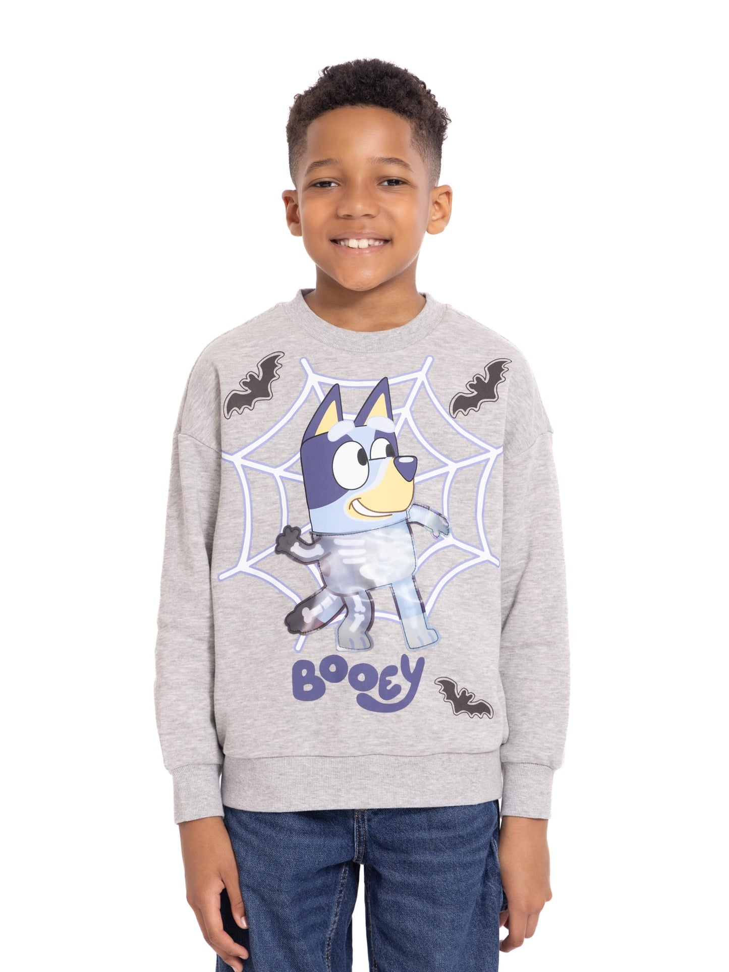 Bluey Boys Long Sleeve Halloween Graphic Crewneck Sweatshirt, Small
