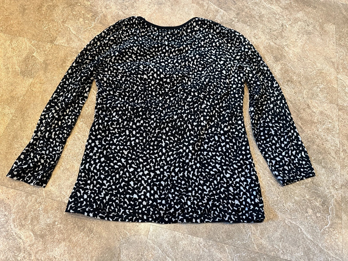 Charter Club Black & White Speckled Lined Top Size Small