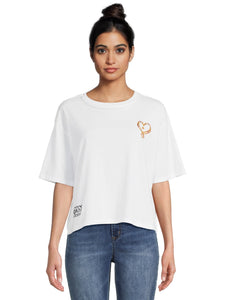 JoJo Siwa Embroidery Juniors Heart Skimmer Knit Top