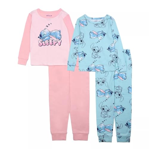 Disney Lilo & Stitch Sleepy Stitch 4-Piece Pajama Set, Size 4 Multicolored