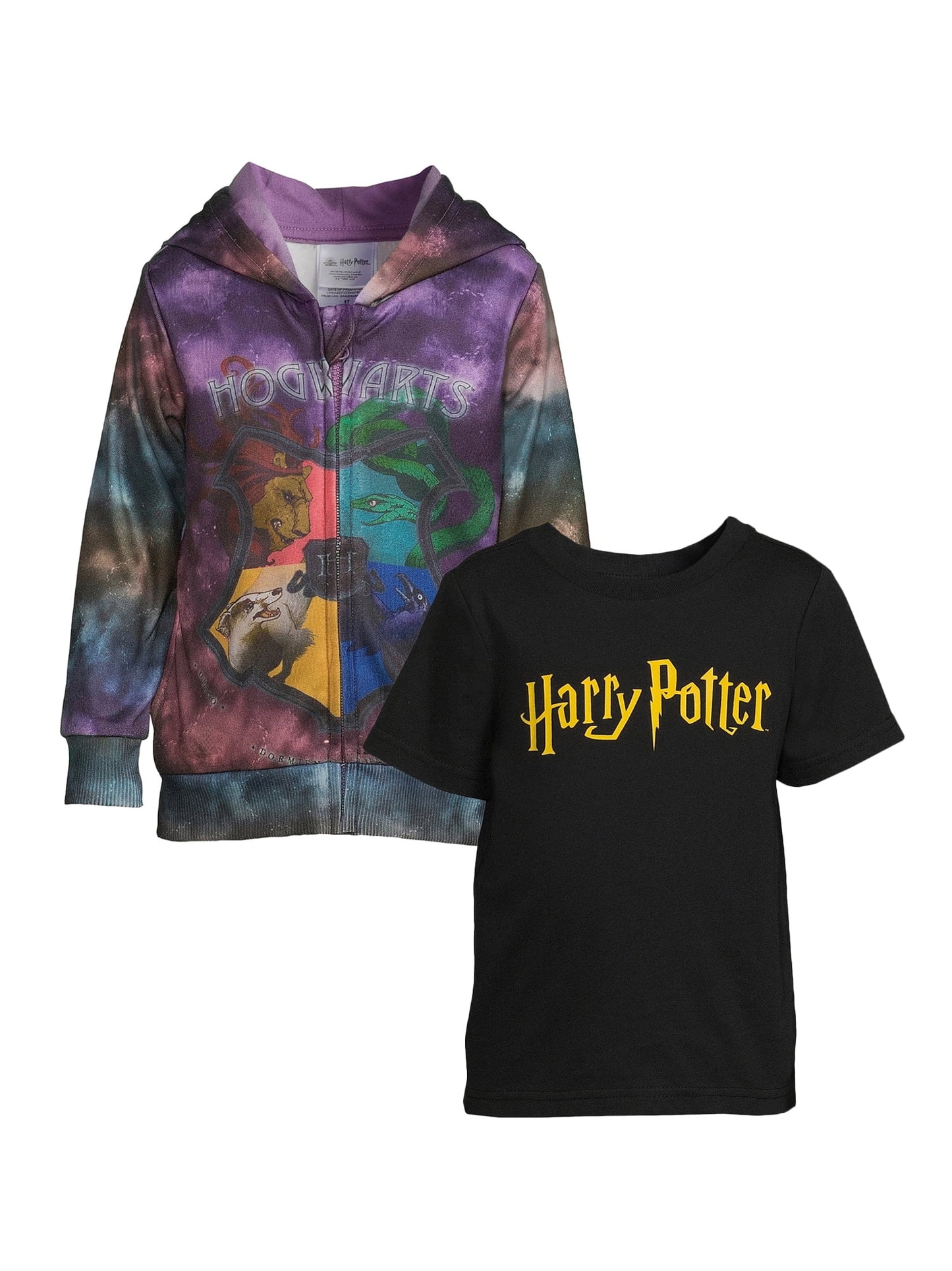 Harry Potter Toddler Boy Sublimated Zip Up Hoodie and T-Shirt Set, Sizes 2T-5T