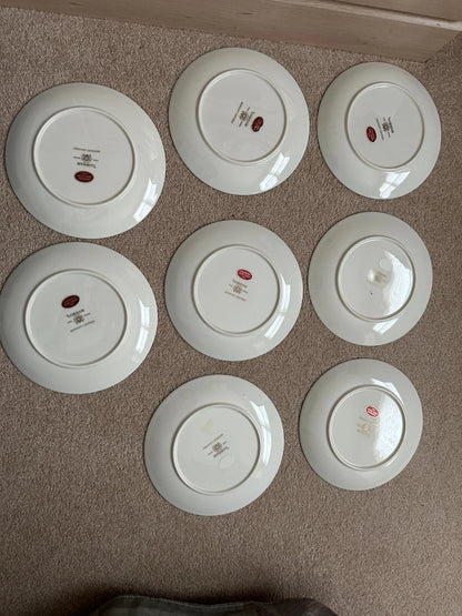 8 Gorham Midnight Contessa Salad/Dessert Plates - 8 1/2" - Gold, Platinum, Black