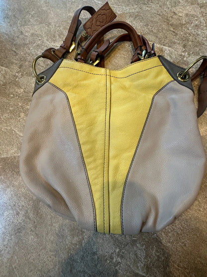 OrYany Handbag Victoria Dove Colorblock Pebble Grain Leather Bag Crossbody Hobo