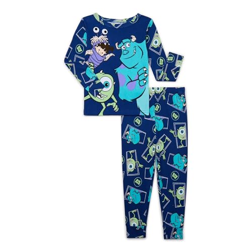 Disney Monsters Inc Unisex Toddler Mike & Sulley Top and Pants Pajama Set, 2-Piece, Sizes 12M-5T