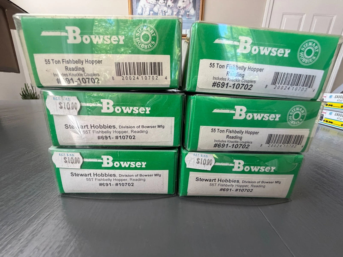 Bowser 6 HO Reading RDG 55-Ton Fishbelly Hopper Kits Unassembled Diff Nos - BNIB