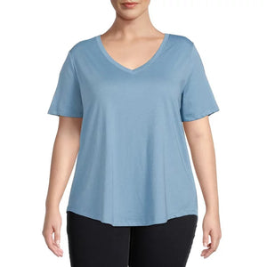Women's Plus Size Short Sleeve Core V-Neck Tee New