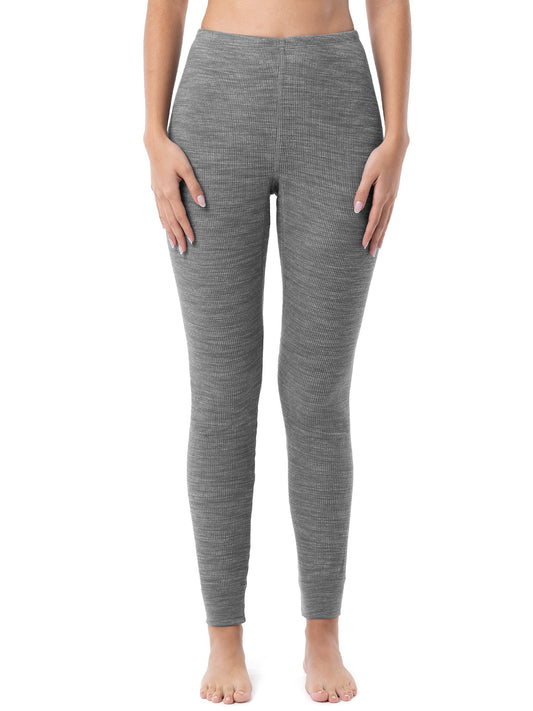 Fruit Of The Loom Women's Eversoft Waffle Thermal Bottoms - Grey, Black, White, XS-3X