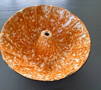 Vintage Stangl Town & Country Hand Painted Orange Sponge Jello Mold Bundt Pan