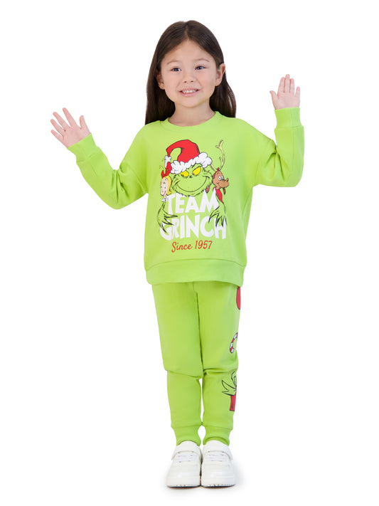 The Grinch Toddler Printed Sweatshirt & Jogger set, 2 Piece Set, Sizes 2T - 5T