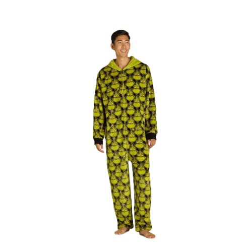 Dr. Seuss Men's Grinch Superminky Pajamas Union Suit, Sizes S-XL