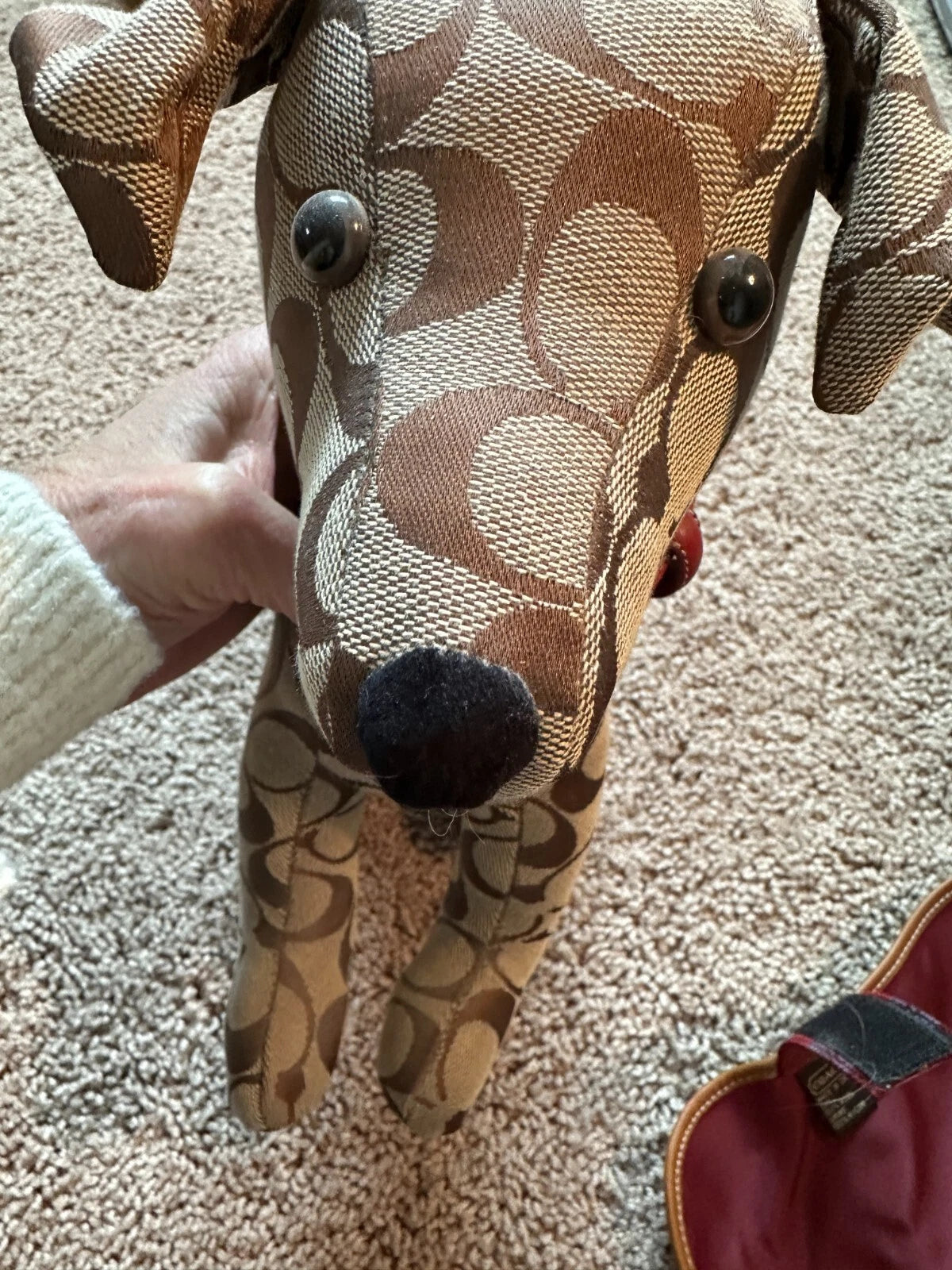 Authentic Coach Signature C Stuffed Toy Dog With Jacket & Collar - NWT