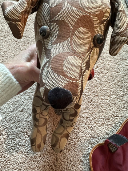 Authentic Coach Signature C Stuffed Toy Dog With Jacket & Collar - NWT