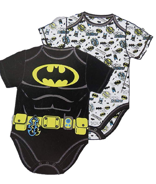 DC Comics Super Hero Themed Infant Bodysuit 2-Pack - 0/3M-24M