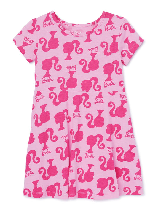 Barbie Toddler Girl Print Skater Dress, 3T