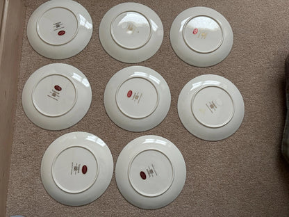 8 Gorham Midnight Contessa Salad/Dessert Plates - 8 1/2" - Gold, Platinum, Black