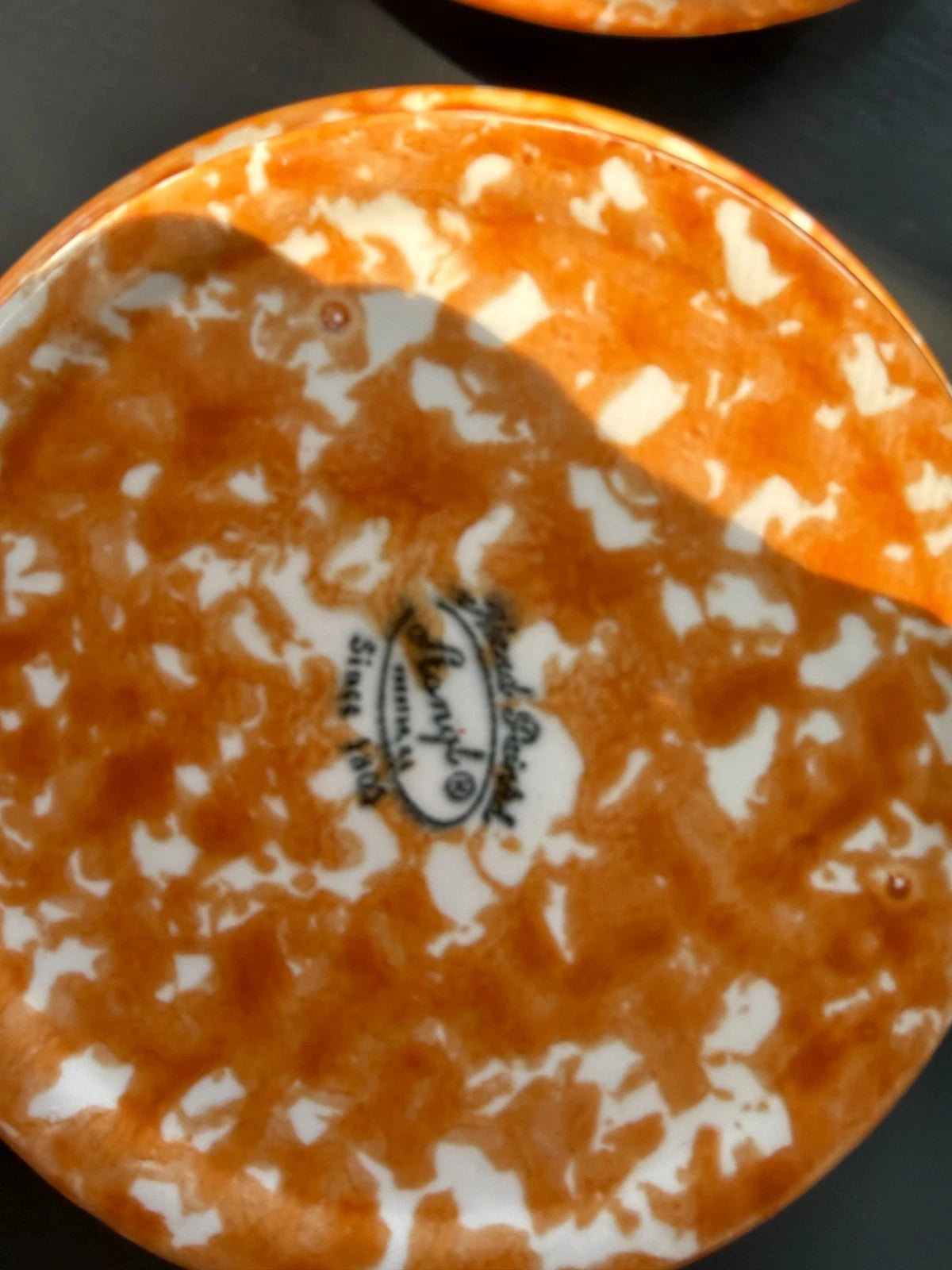 Stangl Orange Town & Country Spongewear - 2 Candle Holders - Orange Color Rare
