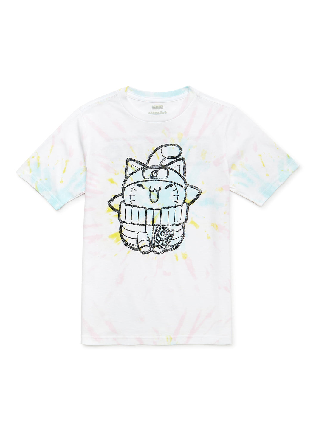 Nyaruto Boys Cat Scratch T-Shirt with Short Sleeves, Sizes 4-18