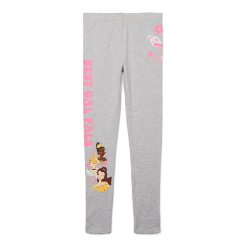 Disney Princess Girls Best Gal Pals Graphic Leggings, XS Grey