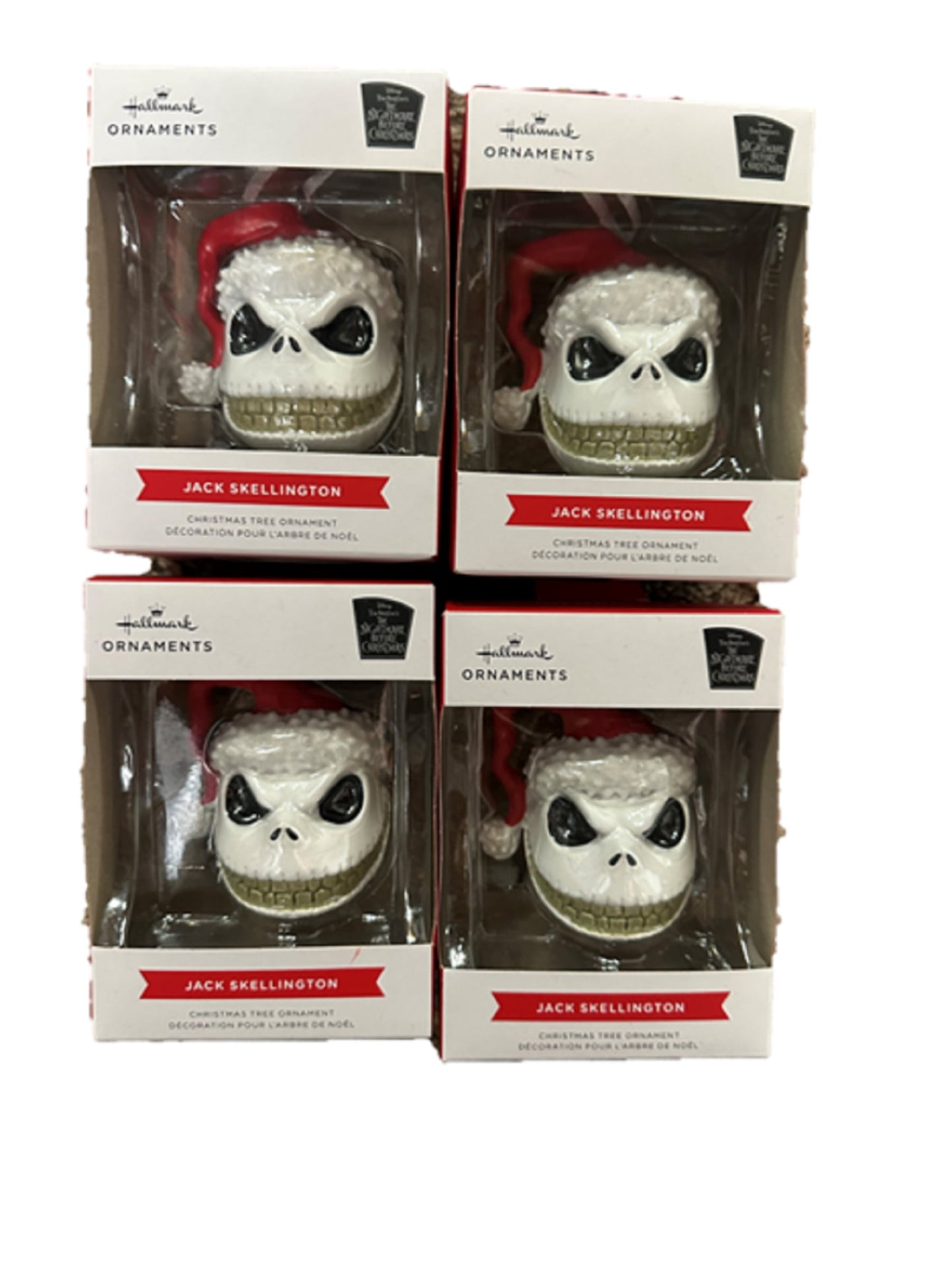 Lot of 4 Hallmark Tim Burton's The Nightmare Before Christmas Jack Skellington Head Ornaments - BNIB