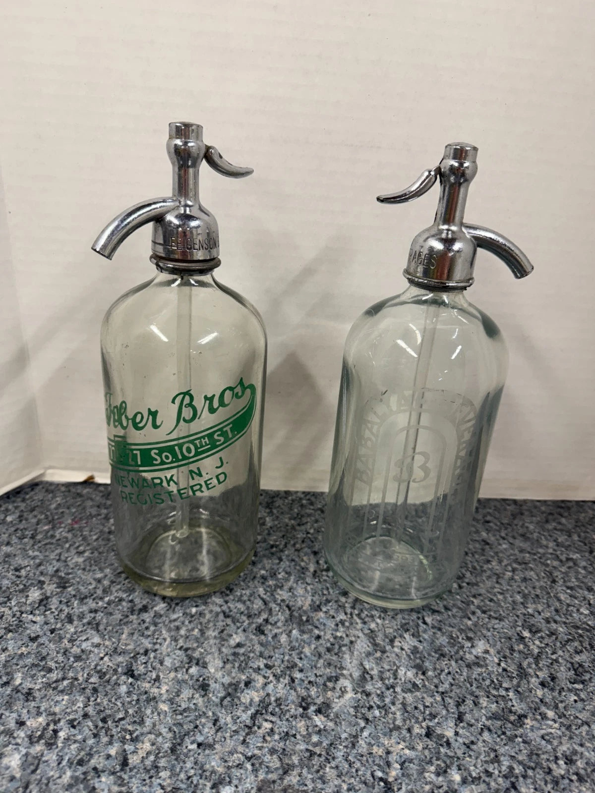 2 Seltzer Bottles - Babalya Beverages and Faber Bros