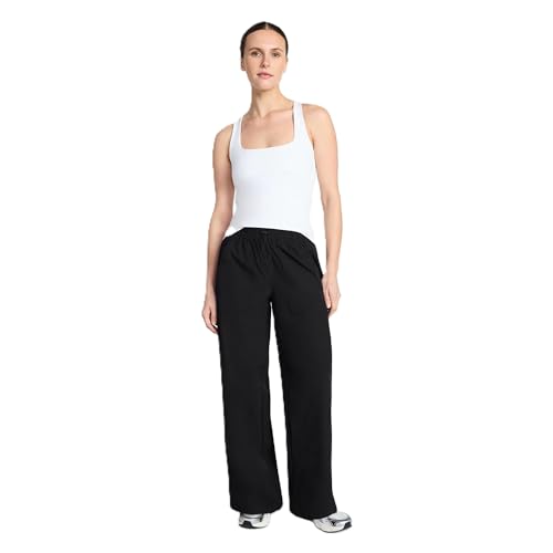 Avia Women's FeatherStretch Woven Wide Leg Pants, Black, 2X