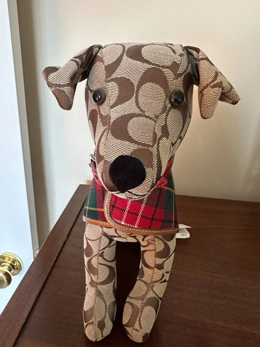 Authentic Coach Signature C Stuffed Toy Dog With Jacket & Collar - NWT
