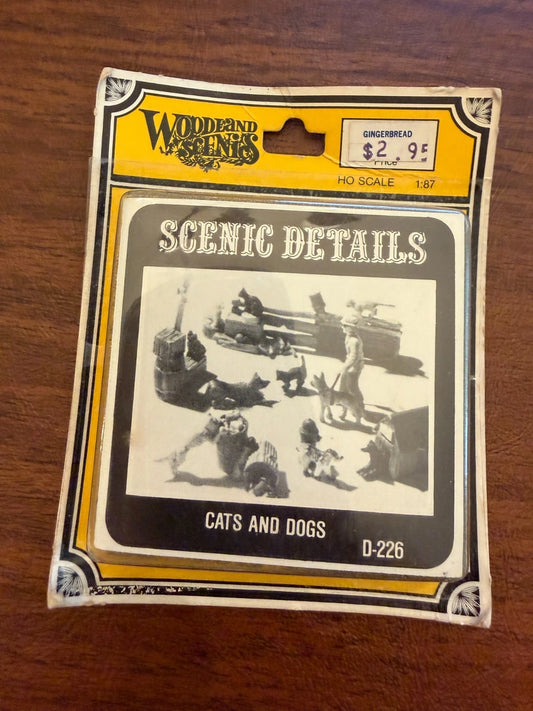 Woodland Scenics Scenic Details HO Scale Cats and Dogs D226 Figure Set SEALED