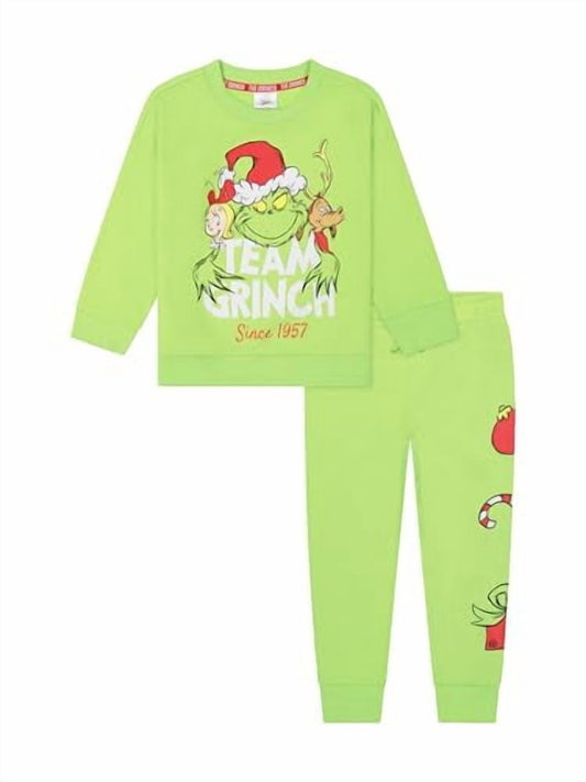 Grinch Printed Grinch Sweatshirt and Jogger Set, Light Green, 3T