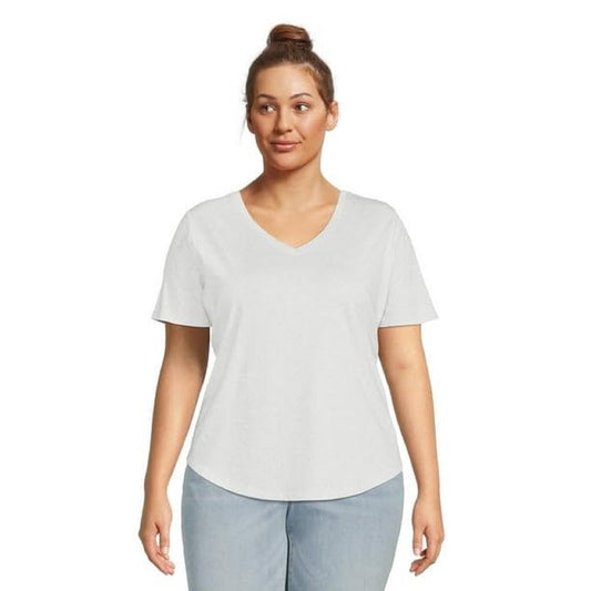Terra & Sky Women's Short Sleeve Core V-Neck Tee - 0X-4X