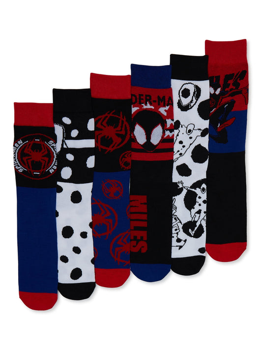 Spider-Man Men's Verse Socks, 6-Pack