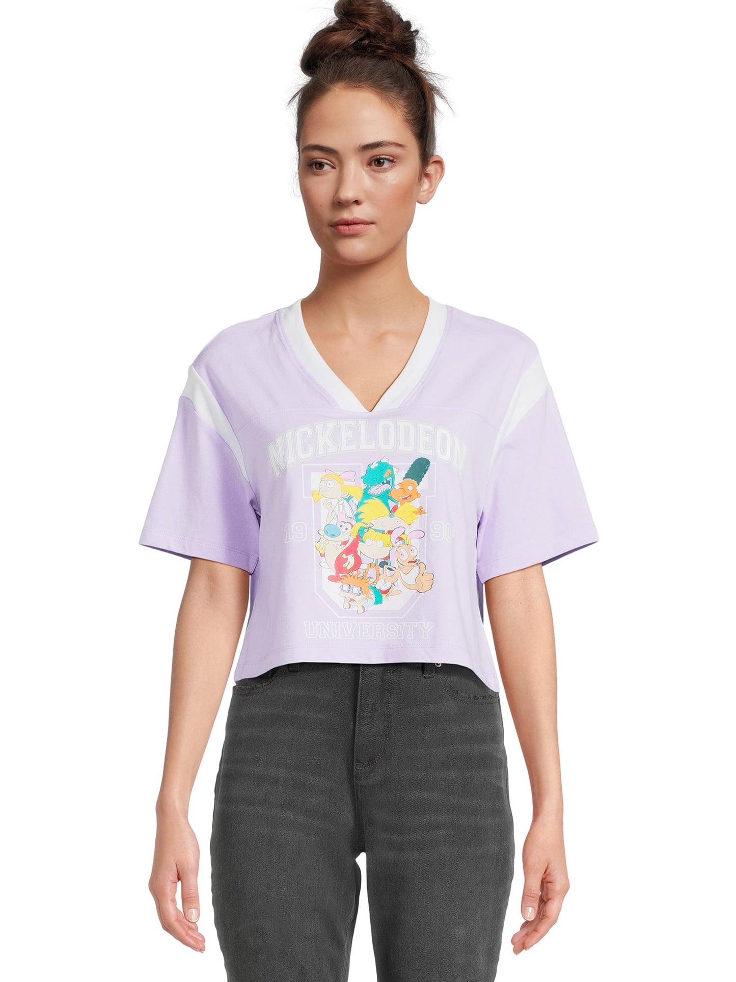 Nickelodeon Juniors' Skimmer Rugrat Graphic Tee with Short Sleeves, Medium