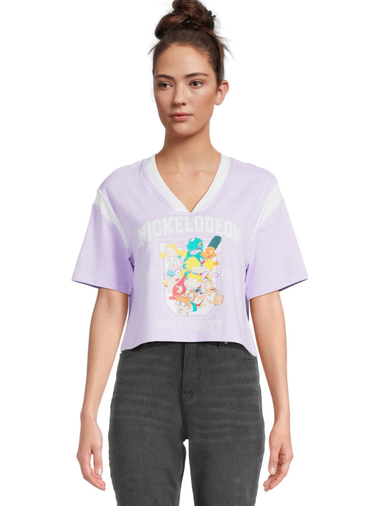 Nickelodeon Juniors' Skimmer Rugrat Graphic Tee with Short Sleeves, Medium