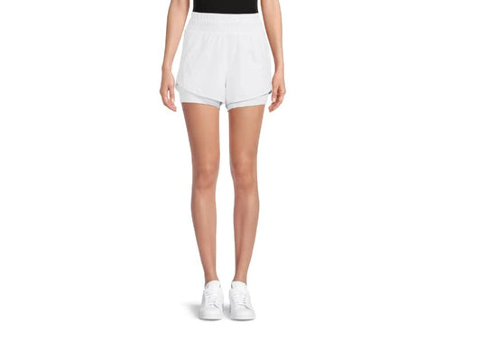 Women's Running Shorts with Bike Liner - White, 3x