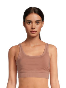 Avia Women's Ribbed Performance Sports Bra - Brown, Small New