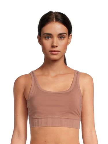 Avia Women's Ribbed Performance Sports Bra - Brown, Small New