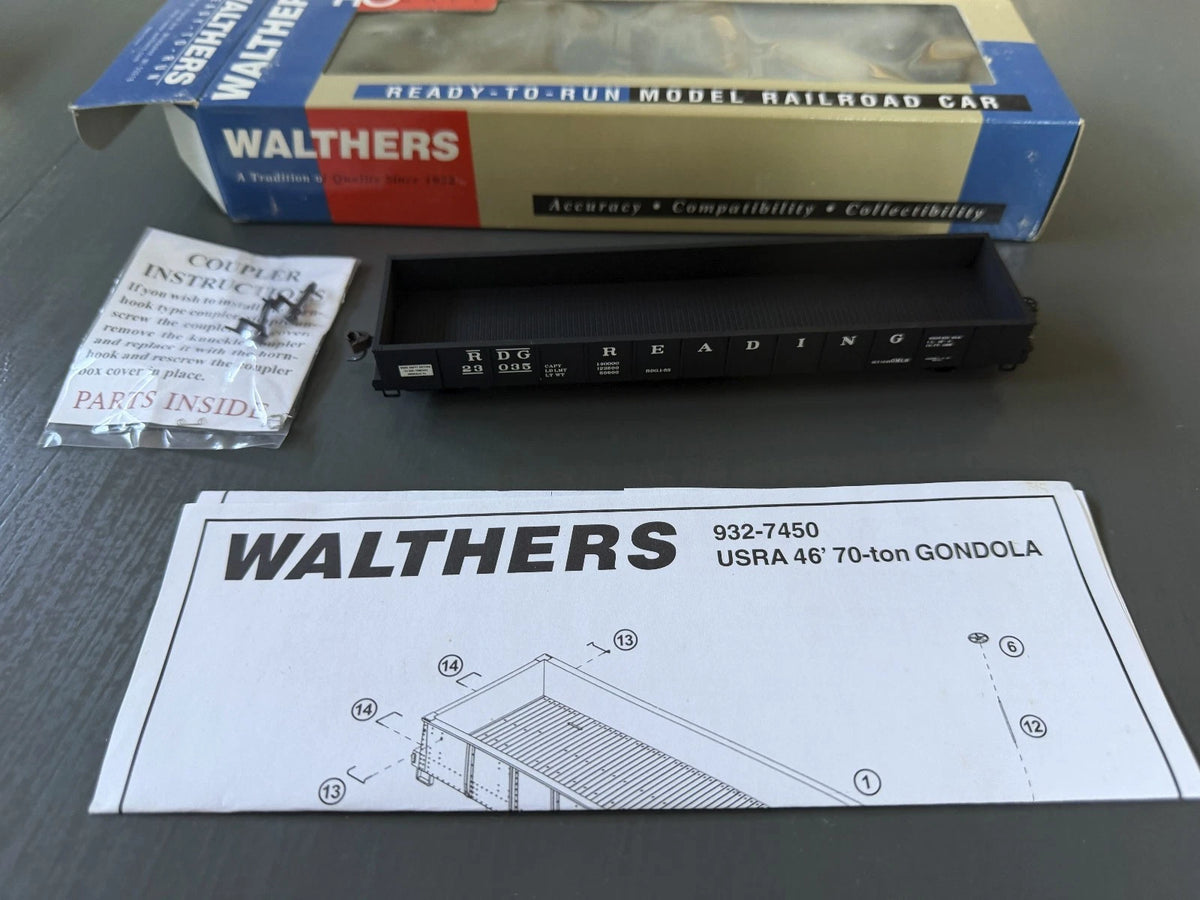 Walthers HO Scale 46" USRA Gondola Reading #23035 - 932-7461 BNIB