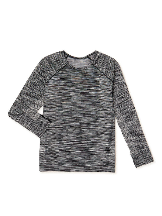 Avia Girls’ Seamless Active Top with Long Sleeves, 2-Pack, Size Small