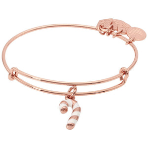 CANDY CANE Shiny Rose Gold Finish Bangle New With Tag Card & Box