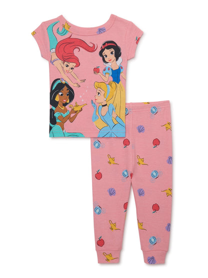 Disney Princess Character Toddler Snug Fit Two-Piece Sleep Set, 12M-2T