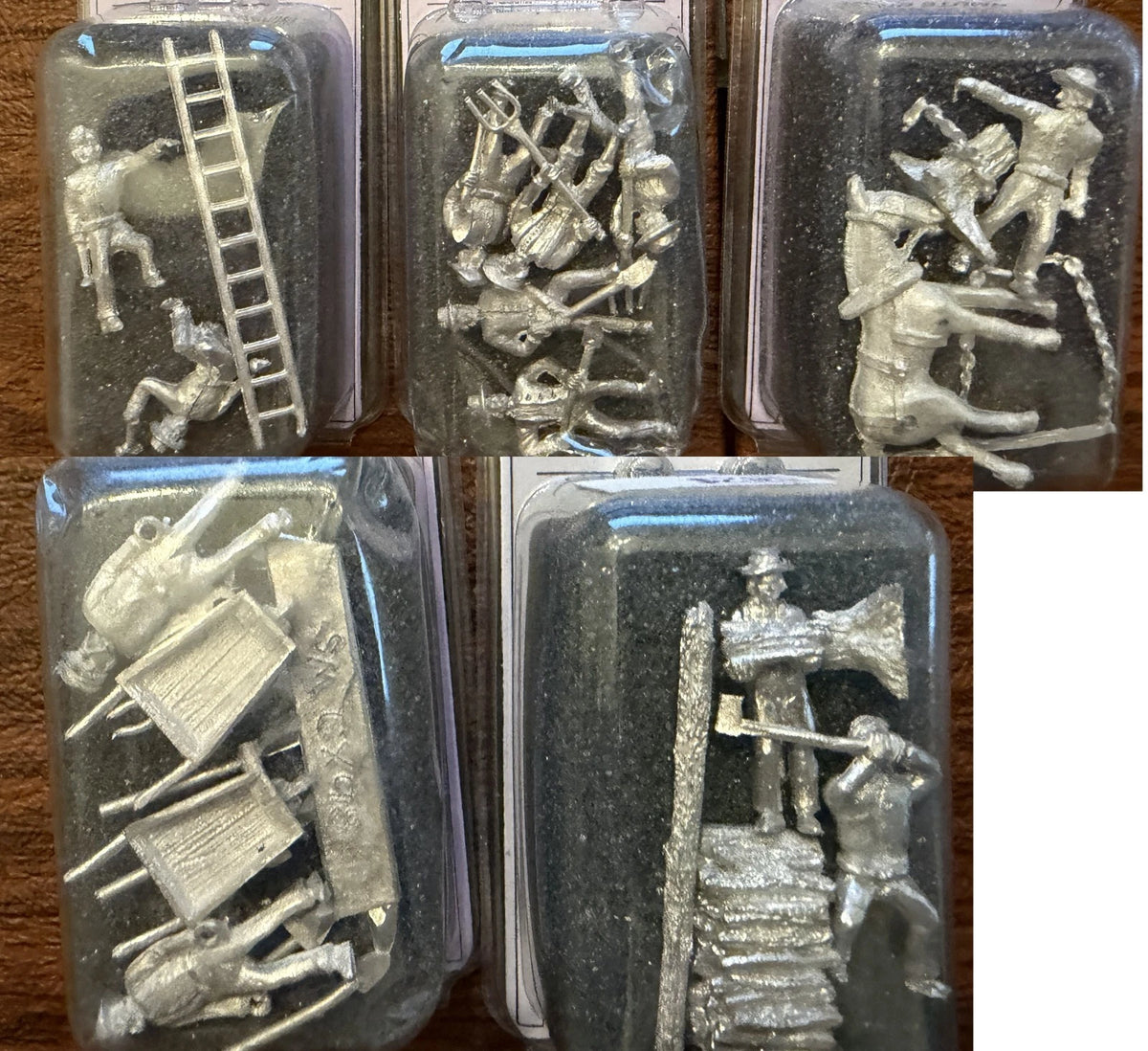 Vintage Rustic Rails HO Scale Lot (5 Packs) Unpainted White Metal Figures BNIB