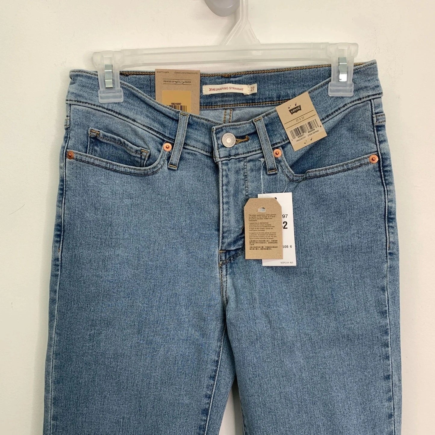 Levi's Women's 4 Jeans 314 Shaping Straight Jeans Mid Rise Stretch Blue W27 L32