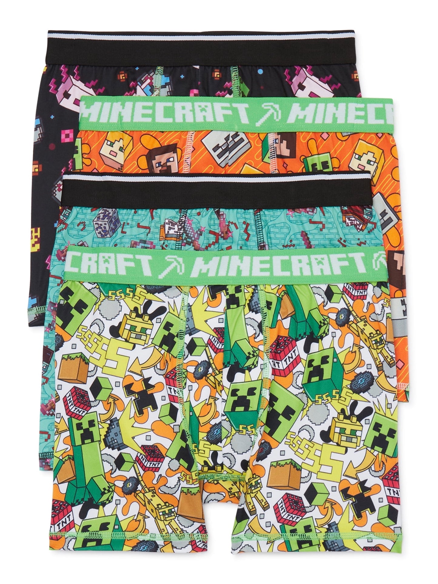 Boxer Brief Underwear, 4-Pack, Mindcraft, X-Large