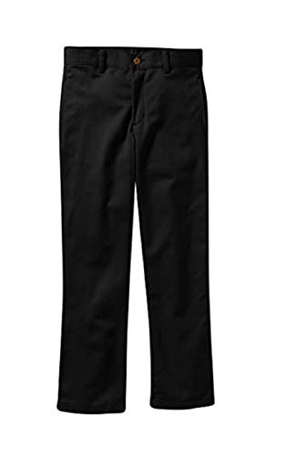 George  Boys Flat Front Dress Pants -Black or Blue, Slim and Husky