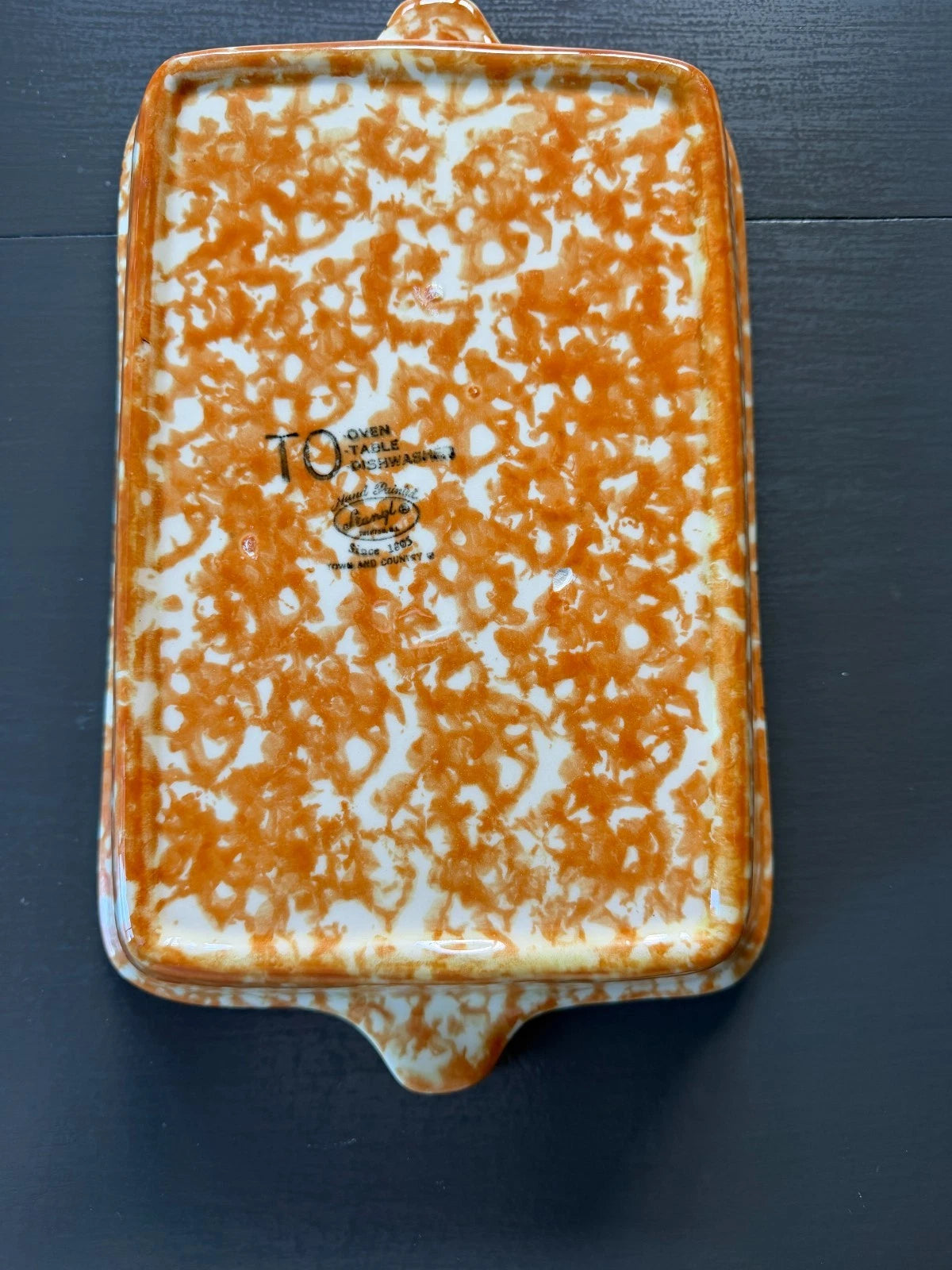 11x7.75 Oblong Stangl Orange Spongewear Baking Dish Town & Country