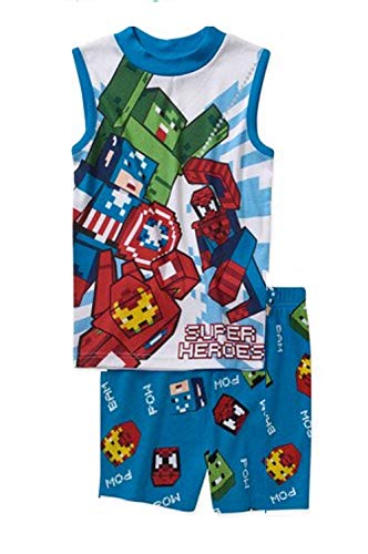Lego Block Tight Fit Boys Sleeveless top & Shorts, 2 PC Super Heroes, Size 4