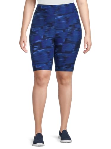 Terra and Sky Women’s Plus Size Bike Short, Navy Swirl, 3X